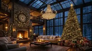 Christmas Fireplace Ambience 🔥 & Cozy Holiday Music 🎄