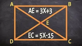Find the missing value using the diagonals and properties of a rectangle