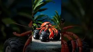 amazing red and gold hermit crab monster car #shorts #monstercar #amazing #hermitcrabs