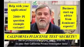 CA PI license test: Don't apply for a California Private Investigator license before watching this!