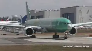 Unpainted TAM Airlines 777-300ER RTO and Takeoff at Paine Field ᴴᴰ