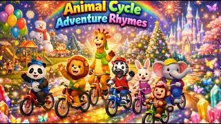 Animals Cycles 🚴&zwj;♂️ Ride Adventures | Fun Bicycle Nursery Rhymes for Kids | Learning Outdoor Song