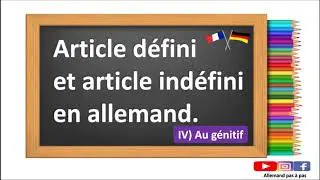 Allemand débutants: Article défini et article indéfini en allemand - Part 4: au génitif.