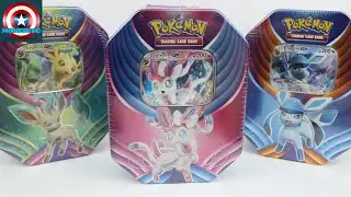 Opening All 3 Sylveon, Glaceon & Leafeon GX Pokemon TCG Tins!