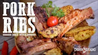 Easy pork ribs with baked potatoes | Churrasqueadas