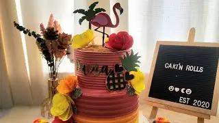 Flamingo Tropical Cake | Easy Cake Decorating