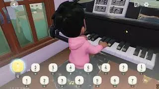 Heartopia Gwyn's theme on someone's piano