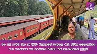 වන අලි ගැටීම නිසා හා දිට්වා බලපෑමෙන් නැවතුනු රාත්‍රී දුම්රිය ගමනාගමනය