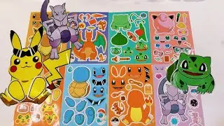 Relaxing Pok&eacute;mon Sticker Book ASMR | Paper Craft DIY