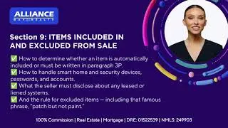 Residential Purchase Agreement Section 9: Items Included in and excluded from sale