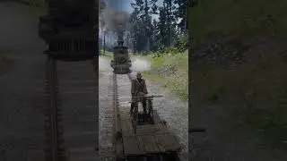 What happens if you crash a trolley into a train in RDR2 #shorts #gaming #rdr2
