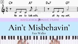 Ain't Misbehavin' - Fats Waller | Piano Tutorial (EASY) | WITH Music Sheet | JCMS