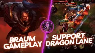 BRAUM GAMEPLAY - SUPPORT DRAGON LANE - RUNES & BUILDS - LEAGUE OF LEGENDS WILD