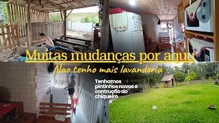 Não tenho mais lavanderia/mudei uma coisas aqui+construção do chiqueiro,temos vários pintinhos novos