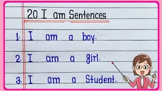 20 I am Sentences || I am Sentence || Simple Sentence with I am in English 
