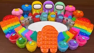 AMONG US SLIME ! Mixing Random into GLOSSY ! Satisfying Slime Videos #1421