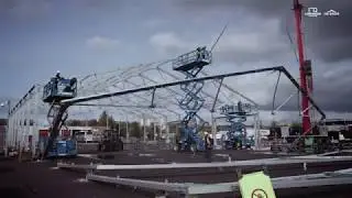 Building a temporary storage hall in two weeks | Losberger De Boer