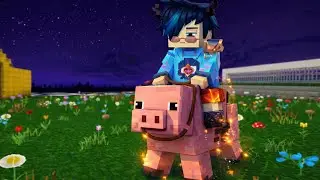 sky block Building a beautiful pig #skyblock #blockmango #youtube #building 