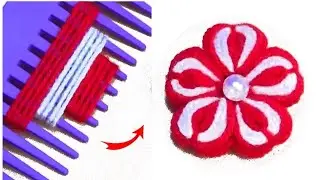 Amazing Trick with Hair Comb - Easy Woolen Flower Making - Hand Embroidery Design - Sewing Hack |