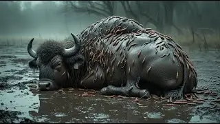 The Rural Boys Rescues buffalo (Thousands of leeches Pumping buffalo ) [ AI MAGIC STUDIO ]