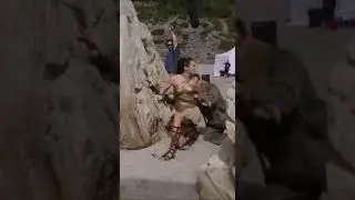 Gal Gadot  behind the scenes moment while filming 