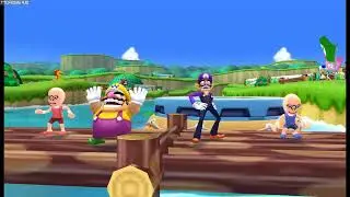 Mario & Sonic at London Olympic Wii - Team Peppa Pig loses to Team Stitch in Dream Rafting