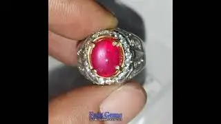HQ NATURAL STAR RUBY 3.64CT TANZANIA RED ROSE COLOR