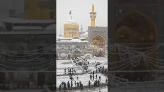 Beautiful Snowfall at holy shrine of imam Reza a.s Mashad #snowmashad