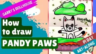 How to Draw Pandy Paws from Gabby's Dollhouse | Happy Pi Day! | Art-Along