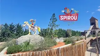 Lucky River Parc Spirou Provence log flume Lucky Luke theme onride POV 4K UHD