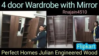 4 Door Wardrobe with Mirror on Flipkart Perfect Homes Julian Engineered Wood - Unboxing and Review