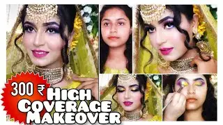 दुनिया का सबसे सस्ता टिकाऊ दुल्हन Makeup 😳 Colourful *Walima* Makeover | Under 300 BRIDAL MAKEUP