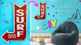 Идеи декора комнаты DIY для подростков | Super Cool Surf Вывеска