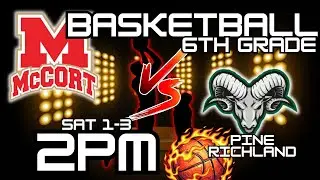 Bishop McCort vs Pine Richland 6th Basketball 1-3-26 2pm  Avkans 30x & Avkans Live