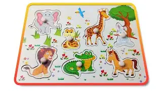 Wild Animals Puzzle For Kids 🦁🐘 | Learn Animals With Activity Puzzle 🐍🐊 | Puzzle Learning Videos 🧐🧩