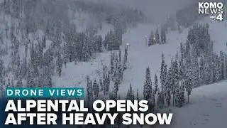 DRONE VIEWS: Summit at Snoqualmie's Alpental is now open after heavy snow blankets the Cascades