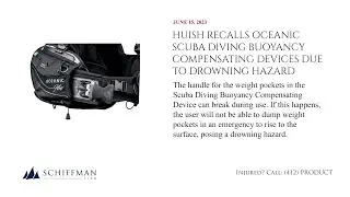 Huish Recalls Oceanic SCUBA Diving Buoyancy Compensating Devices Due to Drowning Hazard