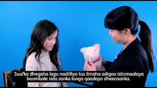 How to properly swab a child&rsquo;s nose for BD Veritor At-Home COVID-19 test &ndash; Somali (captions)