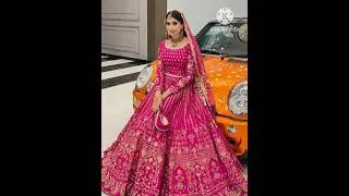 Latest traditional pink 🩷 colour bridal lehenga for wedding girls&hearts;️😍/Unique shades of bridal lehenga