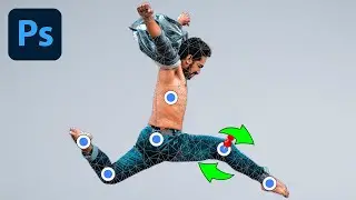 How To Move Body Parts in Photoshop (Puppet Warp) #shorts