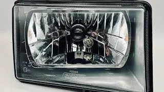 Свет от фар с LED лампами с линзой, на ГАЗель старого образца - с гладким стеклом