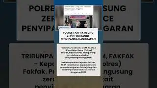 POLRES FAKFAK USUNG ZERO TOLERANCE PENYIPANGAN ANGGARAN