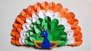 15 August craft ll Independence day craft ideas💡for school project ll tricolor peacock craft ideas l