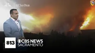 Tower camera captures firenado as Park Fire rages on near Chico