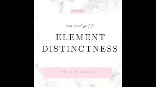Element Distinctness Lower Bound Proof