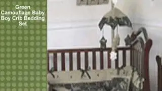 Green Camouflage Baby Boy Crib Bedding Set