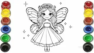 Cute Fairy Girl Drawing for kids, Painting & Coloring for kids, Toddlers | Let's Draw Together
