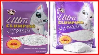 Ultra Pet Clumping Crystal Cat Litter, White Crystals with Multicolor Crystals, 5 Lbs