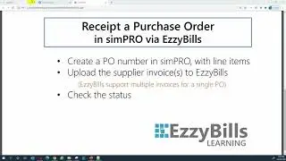 EzzyBills & simPRO Integration: Receipt purchase order lines automatically with items on invoices