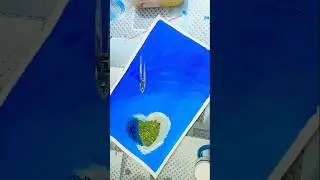 ||Heart islands🏝❤|| ||Easy painting idea|| #canvaspainting #shorts #shortsfeed #painting